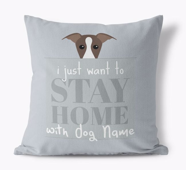 Stay Home: Personalised {breedFullName} Canvas Cushion